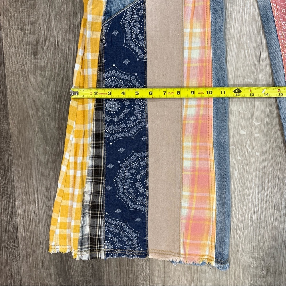 NEW Three Bird Nest Women’s Wide Leg Jeans Patchwork Bohemian Style Size Small - Picture 7 of 16